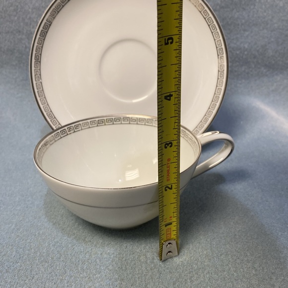 NORITAKE SILVER KEY NORITAKE CHINA PATTERN 5941 Flat Cup and Saucer Set - Picture 11 of 12